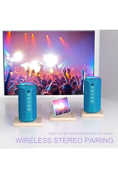 Ortizan مكبر صوت بلوتوث محمول، مكبر صوت لاسلكي مقاوم للماء IPX7 مع صوت ستيريو عالي 24 وات، 30 ساعة