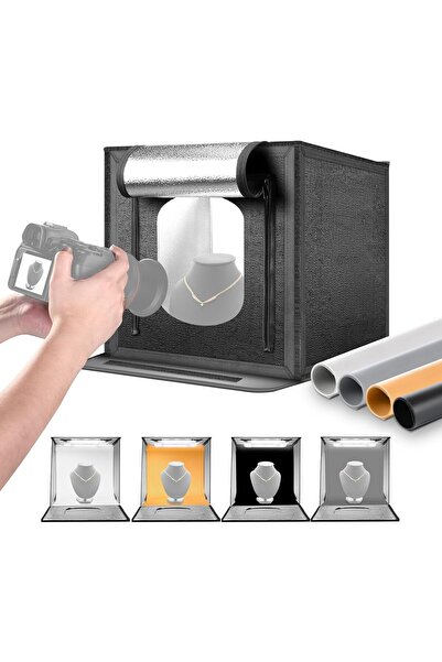 NEEWER صندوق إضاءة استوديو تصوير مُحسّن بقوة 40 واط، مقاس 16 × 16 بوصة