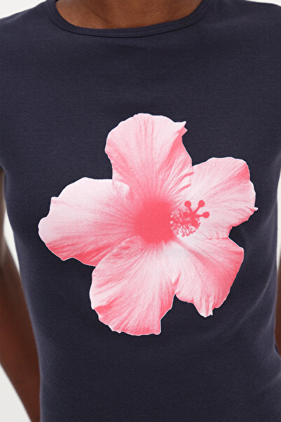 Addax Μπλουζάκι με στάμπα λουλουδιών P1854