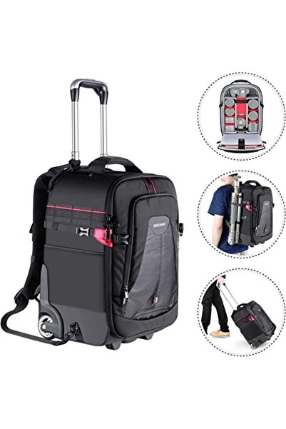 NEEWER 2-in-1 Rolling Camera Backpack Trolley Case - Anti-Shock Detachable Padded Compartment, Hidde