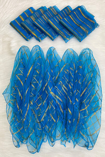 ZEYMERADE منديل زفاف كبير الحجم 70 سم ذهبي لامع، شال هينا لوصيفات العروس، زرق...