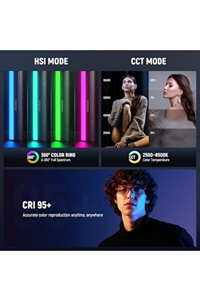 NEEWER RGB Light Wand with Desk Tripod, APP Control Magnetic Handheld Photography Video Lighting Sti