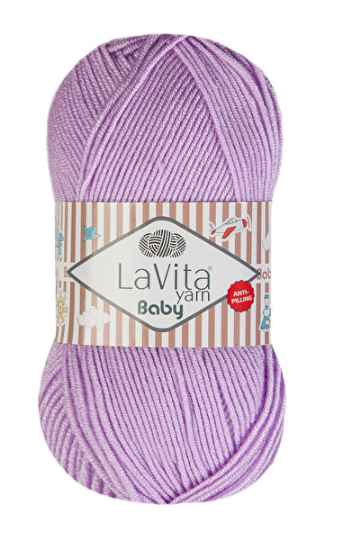 LaVita Yarn Fir pentru tricotat manual pentru bebeluși, 100% acrilic, anti-sc...