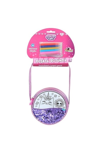 ColorCraft Geantă rotundă Color Chic cu cinci markere