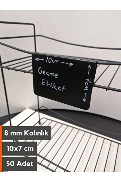 Şeffaf Etiket 50 komada brisivih crnih etiketa (10x7 cm) za staklo, zidne, vi...