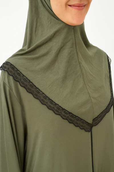 Bilenler Self-Covered Zippered Prayer Dress - Green