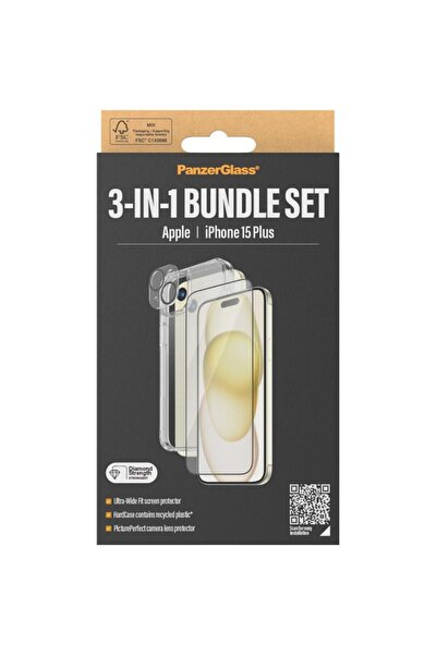 Panzer Glass مجموعة 3 في 1 من الحافظة الصلبة مع حماية D3O + واقي شاشة +