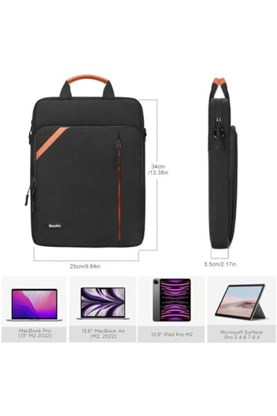 Generic Gocokia Men Carrying Bag Tablet Shoulder Bag for 12.9" iPad Pro 2018-2022/13" MacBook Pro / 13.6" Ma