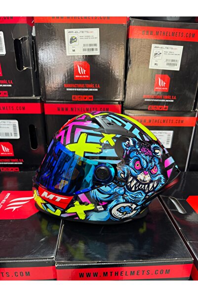 MT Helmets Braker Sv crazy teddy (şeffaf vizörlü)
