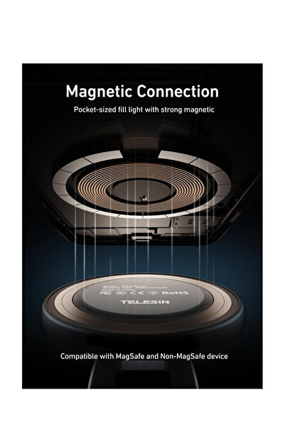 Generic Magnetic Selfie Light –360° LED Ring Light, 3 Color Modes, Adjustable Brightness, USB-C Rechargeable