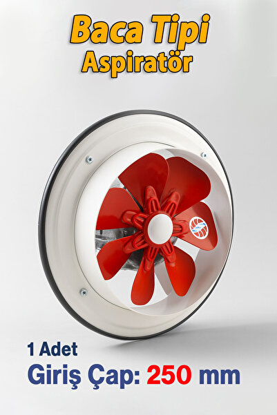 Badem10 Baca Tipi Aspiratör Sessiz 250 mm Havalandırma Fan Ev ve Sanayi Tipi ...