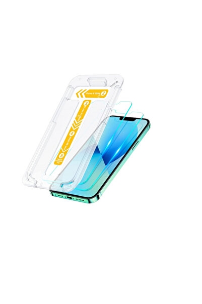 Cirycase Set 2 folii de protectie pentru Iphone 13 Pro Max, sticla, cu cadru ...