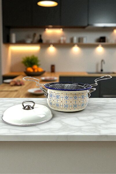 İnci Emaye 22 No Enamel Cookware&Fryer, Serving, Dining Camping, Picnic, Dowry