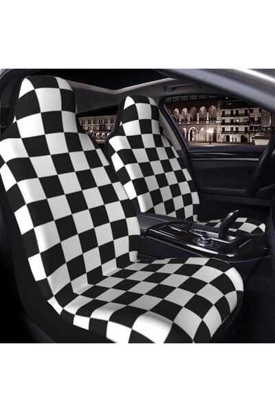 zifona 3d pratik kılıf koltuk kılıfı ön arka set damalı