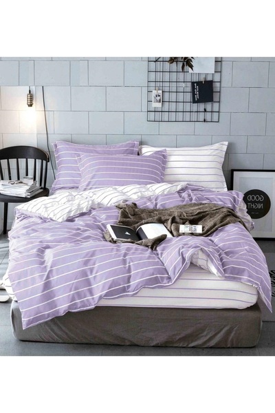 CHIRASO 4 Piece Bedding Set, Satin Cotton Sheet 240x250cm, Duvet Cover 200x230cm, 2 Pillowcases
