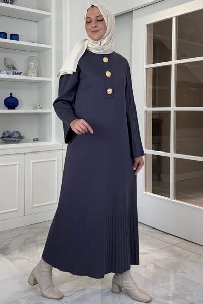 Rabia Şamlı Πλεκτό φόρεμα Banu με μπρόστινη βελονάκι σε ανθρακί χρώμα