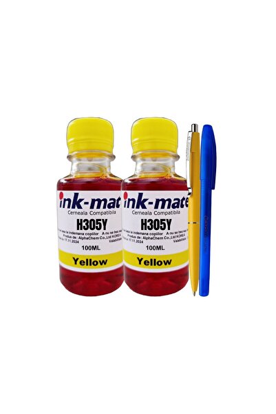 Ink-mate Set Flacone Cerneala Compatibil HP305, 2x100ml 3YM60AE Yellow, Pix Schneider si Pix Radius