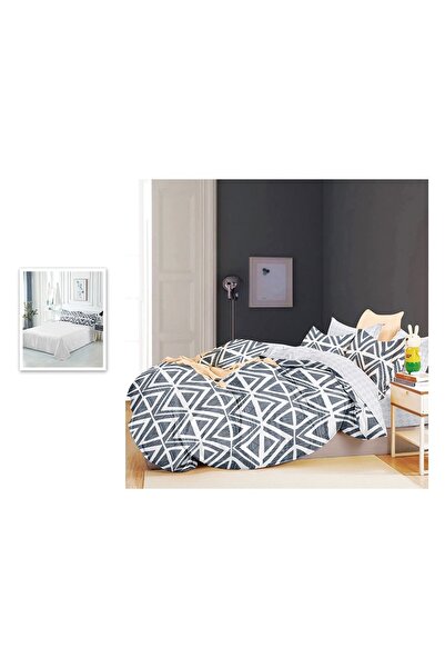 CHIRASO 4 Piece Bedding Set, Satin Cotton Sheet 240x250cm, Duvet Cover 200x230cm, 2 Pillowcases