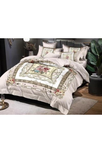 OEM Lenjerie pat dublu, Bumbac Finet, 6 piese, Model Luxury, LJR-156