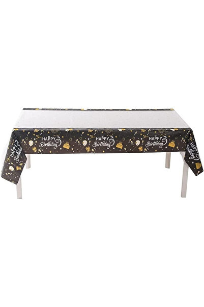 Hjhl Set of 2 tablecloths, plastic, white/black/gold, 137 x 274 cm