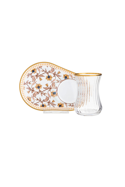 Bosphorus Glass 12-piece Turkish glass tea set