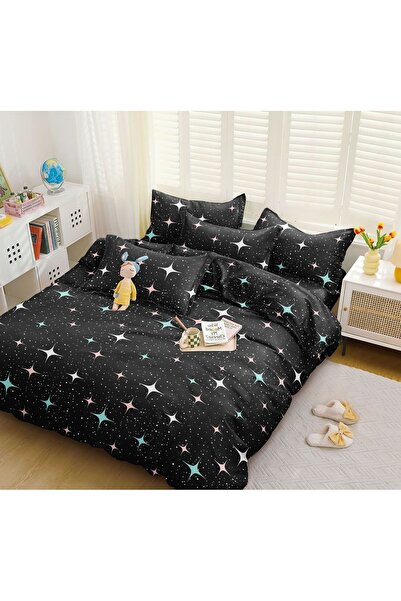 CHIRASO 4 Piece Bedding Set, Satin Cotton Sheet 240x250cm, Duvet Cover 200x230cm, 2 Pillowcases
