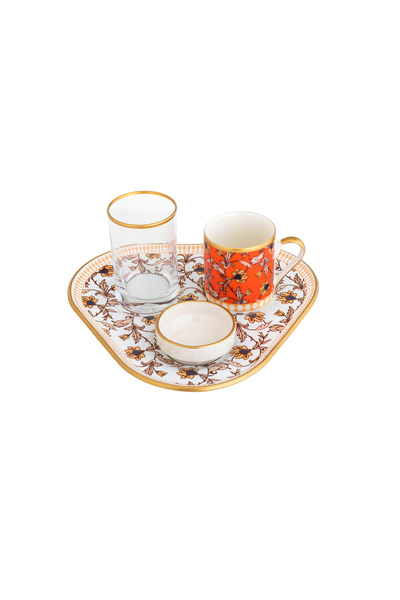 Bosphorus Glass 4-piece Turkish glass coffee serving set