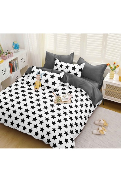 CHIRASO 4 Piece Bedding Set, Satin Cotton Sheet 240x250cm, Duvet Cover 200x230cm, 2 Pillowcases