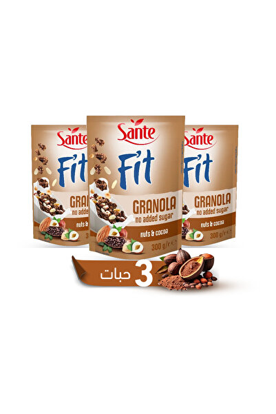 Sante عبوه من فت جرانولا بالمكسرات والشيكولاته مكون من 3 حبات لفطور صحي