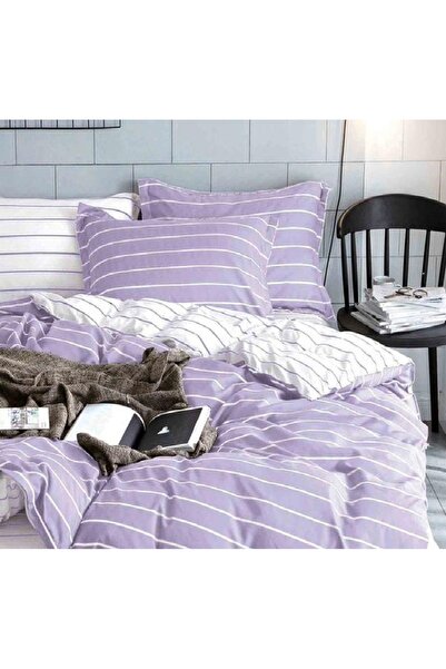 CHIRASO 4 Piece Bedding Set, Satin Cotton Sheet 240x250cm, Duvet Cover 200x230cm, 2 Pillowcases