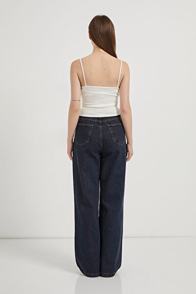 Arma Life Women's Side Gathered Thin Strap Tight White Crop Bodysuit