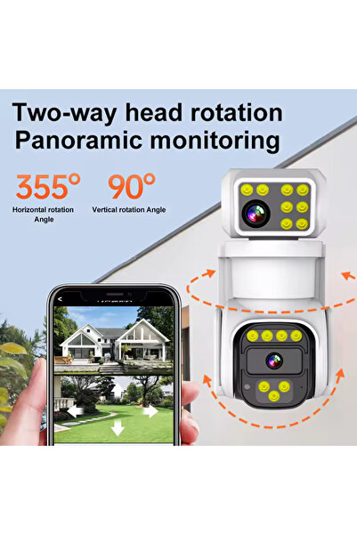 OEM WIFI/IP Surveillance Camera, PTZ, TSS-S291, with 2 Lenses, 4MP/4MP Ultra HD, Night Vision