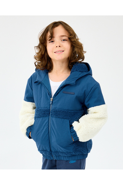 SKECHERS B Sherpa Jacket Büyük Erkek Çocuk Mavi Mont SK2520044-0914