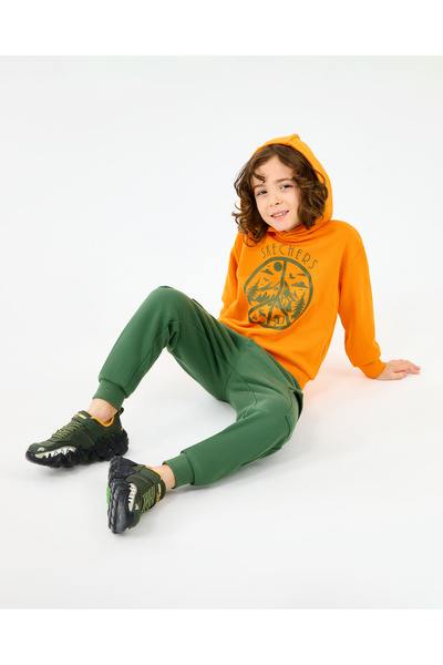 SKECHERS B Lw Fleece Sweatshirt Büyük Erkek Çocuk Turuncu Sweatshirt SK2520089-0341