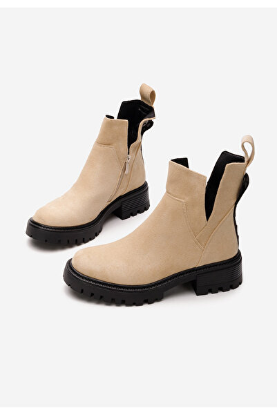 B T Shoes Γυναικεία μποτάκια Valene μπεζ