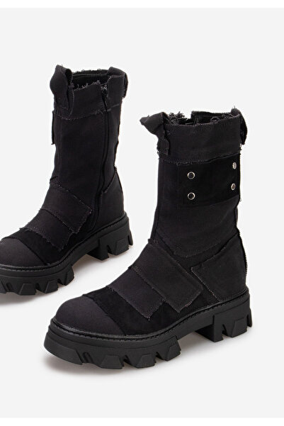 B T Shoes Černé dámské polokozačky Midvala