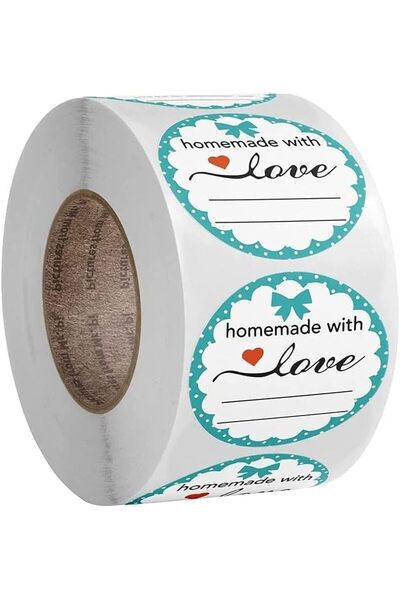 Wownect ملصقات دائرية مصنوعة منزليًا بحب [1 بوصة] [500 ملصق] لأختام المظاريف وأختام التعبئة، تقريبًا