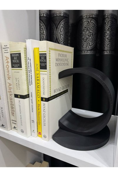TODEKORA Minimal Curved Book Holder Modern Decorative Bookshelf Accessory Desk Accessory