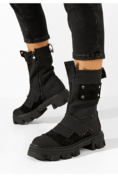 B T Shoes Γυναικεία μποτάκια Midvala Μαύρα