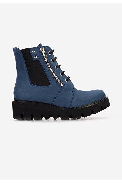 B T Shoes Tmavě modré kožené kotníkové boty Welsa V2