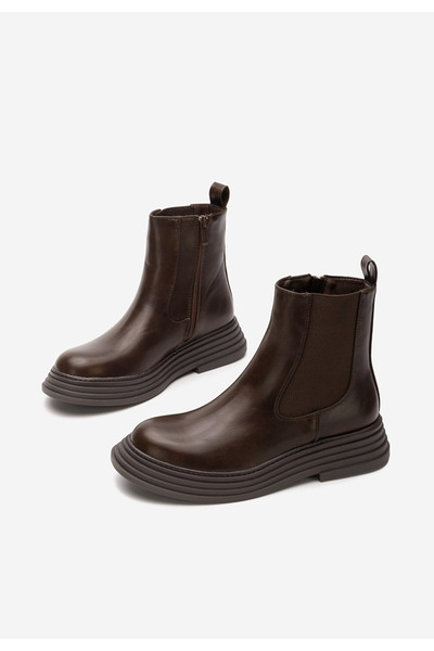 B T Shoes Γυναικεία μποτάκια Hamida καφε