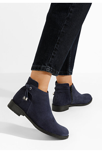 B T Shoes Tmavě modré kožené kotníkové boty Dezara V3