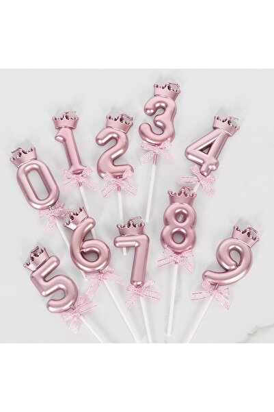 Flippy Number 5 Candle - Crown with Bow, For Cake, 6 x 2.5 cm, Purple