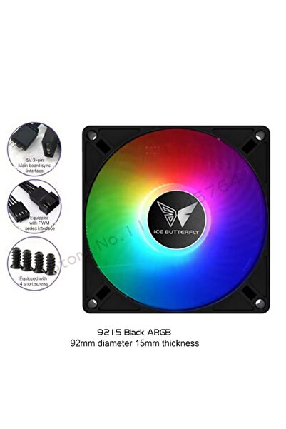Choice1 Fixed Color Other 9215 Black ARGB PC Cabinet RGB Fan 9cm Ultra-Thin 9...