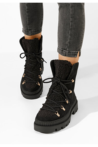 B T Shoes Χειμερινά Αρβυλάκια γυναικείες Winfrey Μαύρα