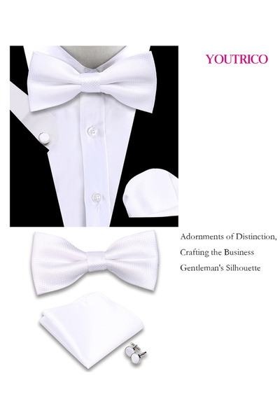 Youtrico Suit Bow Tie Handkerchief Cufflink-Premium Handmade 3-Piece