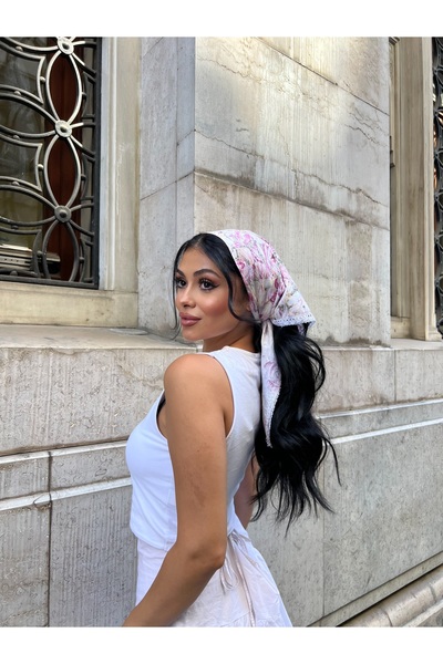 KÜÇÜĞÜM BUTİK Pink Pastel Lace Detailed Bandana