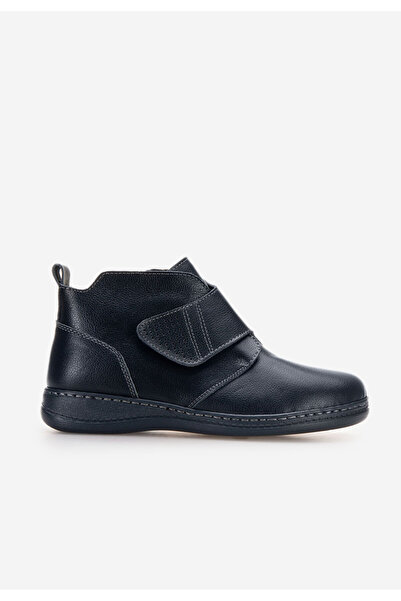 B T Shoes Tmavě modré kožené kotníkové boty Roja