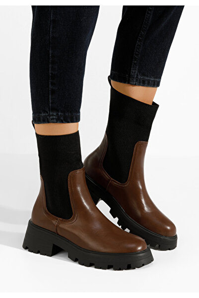 B T Shoes Γυναικεία μποτάκια Adrisana καφε