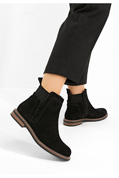 B T Shoes Ghete dama piele Navara negre